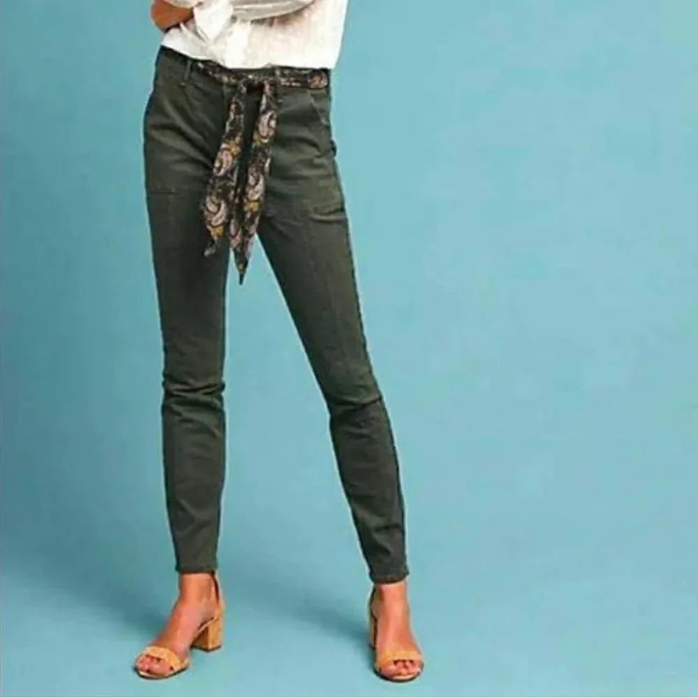 Anthropologie Jefferson Slim Utility Green jeans 27